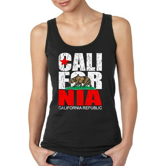 Patriotic Tank Top for Women California Republic - S M L XL 2XL Cali Graphic Tee - California USA State Tee Top Gift