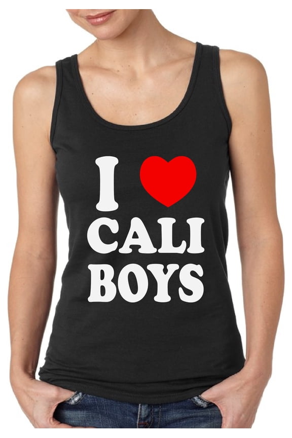 Patriotic Tank Top for Women I Heart Cali Boys - S M L XL 2XL Cali Graphic Tee - California USA State Tee Top Gift
