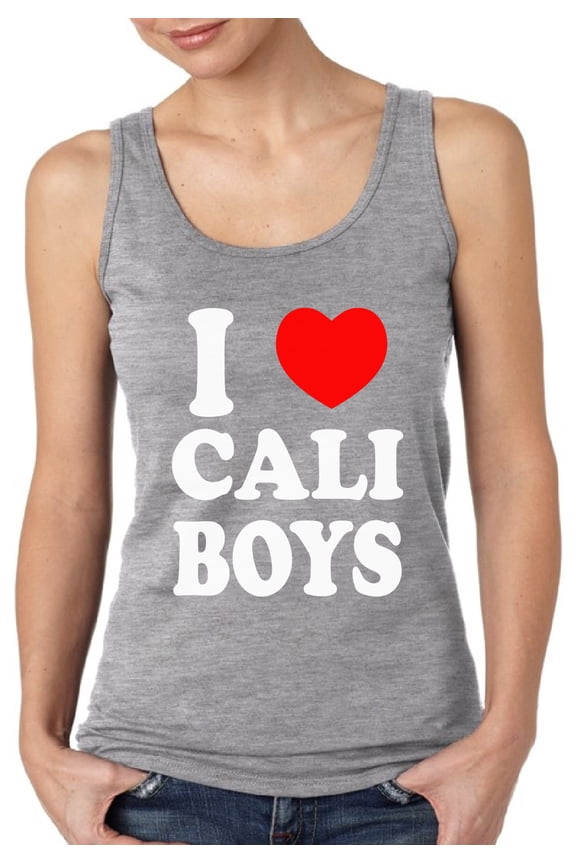 Patriotic Tank Top for Women I Heart Cali Boys - S M L XL 2XL Cali Graphic Tee - California USA State Tee Top Gift