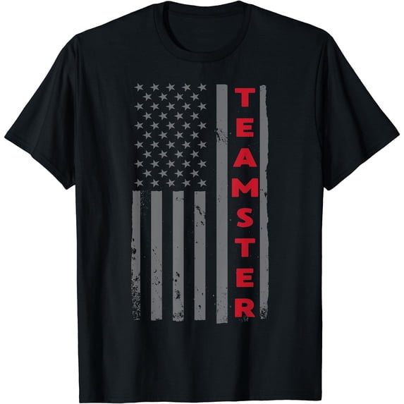 Patriotic Teamster Garden Flag - Distressed American Flag Design - Double Sided Weather Resistant Outdoor Decor
