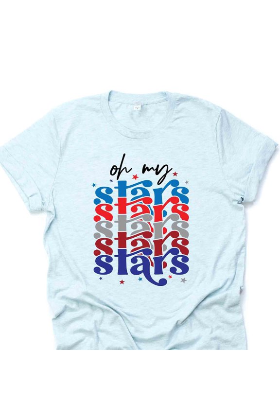 Patriotic Tee, Super Fun Oh My Stars, Repeating Oh My Stars Shirt, Patriotic Unisex S-5XL Hot Trending Shirt, Vintage Birthday Gift