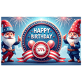 thumbnail image 1 of Patriotic Theme Happy Birthday Banner Gnome Design Colorful Stars Festive Balloons Celebration Decoration for National Day USA Party Independence Celebration, 1 of 7