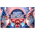 thumbnail image 1 of Patriotic Theme Happy Birthday Banner Gnome Design Colorful Stars Festive Balloons Celebration Decoration for National Day USA Party Independence Celebration, 1 of 8