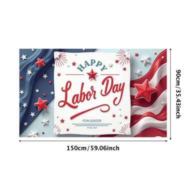 Patriotic Theme Labor Day Banner Red White Blue Decoration Stars for Holiday Celebration Indoor Outdoor Party