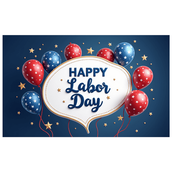 Patriotic Theme Labor Day Celebration Banner Decorative Design Balloons Stars Backdrop for Holiday Party Indoor Decoration Outdoor Celebration