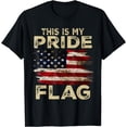 thumbnail image 1 of Patriotic This Is My Pride Flag 4th Of July Independent Day Funny Creative Graphic T-Shirt, 1 of 3