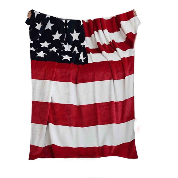 Patriotic Throw Blanket 4th of July Memorial Day Fourth of July Throw Blanket for Couch Bed Soft Blankets Stars and Stripes Red White Blue American Flag Veteran Blanket 59x51 inch