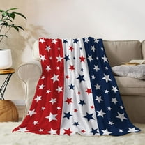 Patriotic Throw Blanket 4th of July Memorial Day Fourth of July Throw Blanket for Couch Bed Soft Fuzzy Fleece Blankets Stars and Stripes Red White Blue American Flag Veteran Blanket 50x60