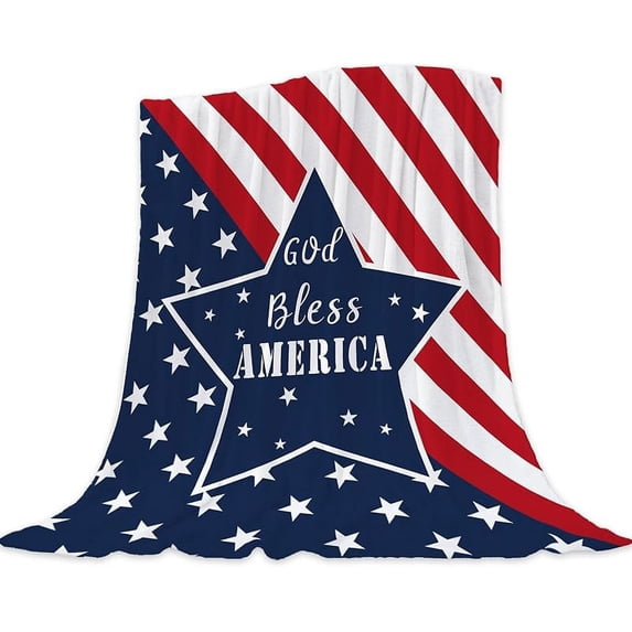 Patriotic Throw Blanket Baby Small 4th of July Memorial Day Fourth of July American Flag Blanket for Swaddle Toddler Pet Veteran Day Stars and Stripes Red White Blue Blanket