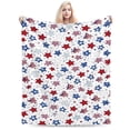 thumbnail image 1 of Patriotic Throw Blanket Memorial Day Blankets Independence Day Fuzzy Plush Blanket Flannel Bed Blanket American USA Flag Red Whi 50x40, 1 of 6