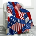 thumbnail image 1 of Patriotic Throw Blanket Patriotic Us Flag Blanket, 4th of July Throw Blanket American National Flag Throws for Couch Bed Decor Soft Reversible Fleece Patriotic Blanket for Independence Day, 1 of 6