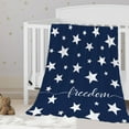 thumbnail image 1 of Patriotic Throw Blanket Twin Size 4th of July Memorial Day Fourth of July Blanket Couch Sofa Bed Soft Fleece Blankets Stars and Stripes White Blue Independence Veteran Day Blanket 60x80, 1 of 6