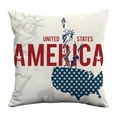 thumbnail image 1 of Patriotic Throw Pillow Covers, 4th of July Linen Pillow Case for Independence Day, Memorial Day, Veteran's Day, USA, American Summer Outdoor Red White Blue Decorations (18x18Inch), 1 of 6