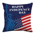 thumbnail image 1 of Patriotic Throw Pillow Covers, 4th of July Linen Pillow Case for Independence Day, Memorial Day, Veteran's Day, USA, American Summer Outdoor Red White Blue Decorations (18x18Inch), 1 of 6