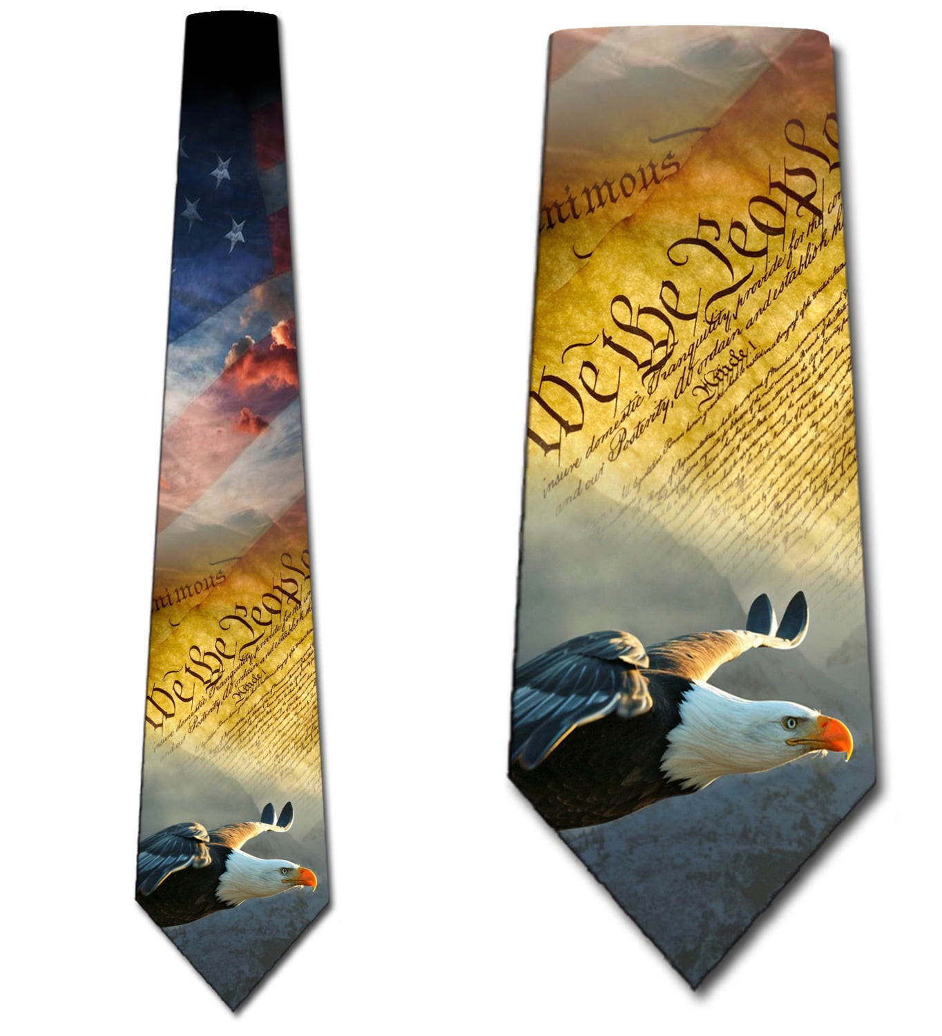 Patriotic Ties Mens American Flag Necktie by Three Rooker