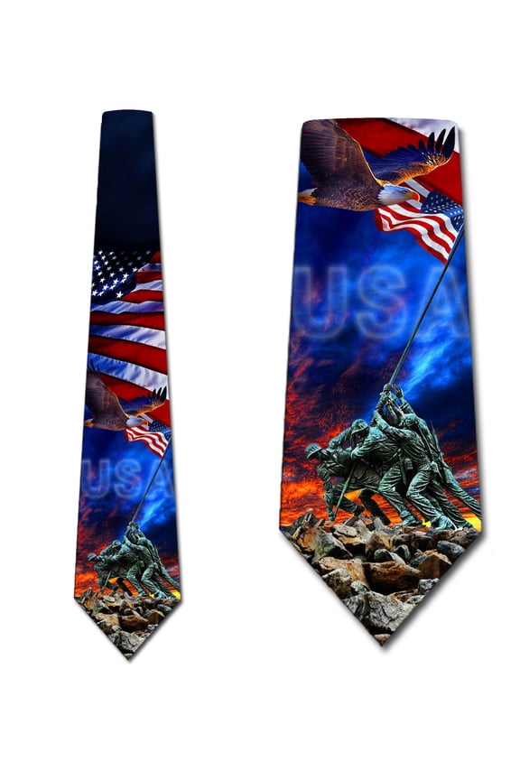 Patriotic Ties Mens Flag Necktie Military Tie by Three Rooker
