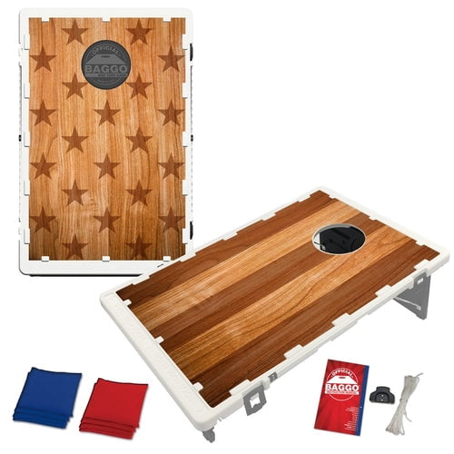 Patriotic Timber Portable 2x3 Bean Bag Toss Cornhole Style Game by BAGGO