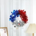 thumbnail image 1 of Patriotic Tinsel Wreath for Front Door 25cm Red White Blue Memorial Day Wreath with Stars 4th of July Decorations for Independence Day Wall Home Farmhouse Clearance!, 1 of 3