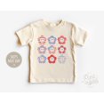 thumbnail image 1 of Patriotic Toddler Girl Shirt, Retro Smiley Face Tee, Hippie Fourth Of July Kids Shirt TODDLER SHORT SLEEVE TEE BELLA CANVAS 3001T, 1 of 3