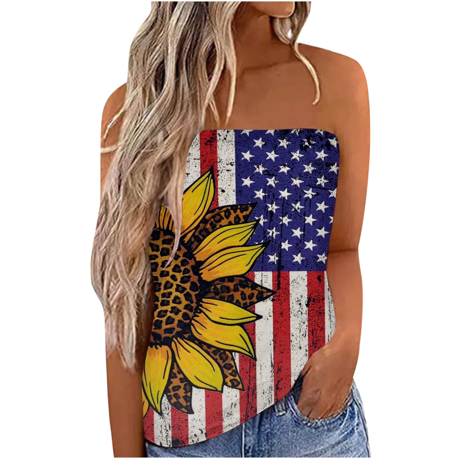 fourth of july tube tops for women