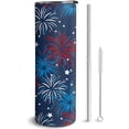 thumbnail image 1 of Patriotic Tumbler 20oz American Flag Tumbler Travel Coffee Mug Skinny Tumblers with Lid and Straw Stainless Steel Insulated Cups 4th of July Gifts for Women and Men, 1 of 6