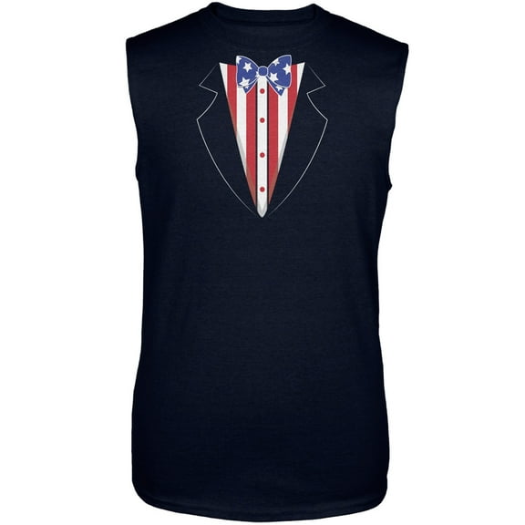 Patriotic Tuxedo Sleeveless Shirt - Medium