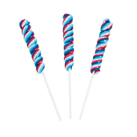 Patriotic Twist Lollipops, 24 Pieces,Bulk set of 24 Individually Wrapped Lollipops, Great for Wedding, Birthday, Events and Christmas