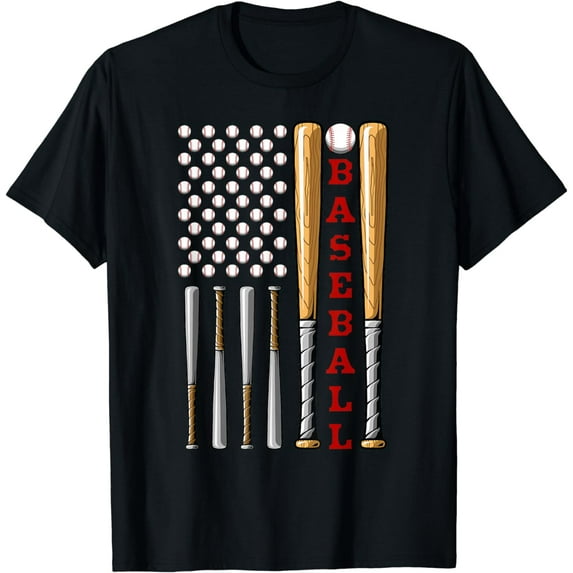 Patriotic US American Baseball Flag - Vintage Baseball Flag T-Shirt