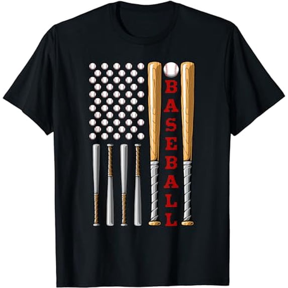 Patriotic US American Baseball Flag - Vintage Baseball Flag T-Shirt