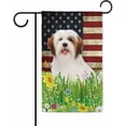 thumbnail image 1 of Patriotic US Flag Labrador Garden Flag Dog Wildflowers Floral Spring Summer 4th of July Outside Decor Flag Banner 12.5X18 Inch Double Side Style 6, 1 of 6