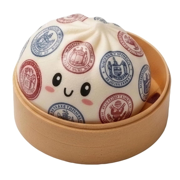 Patriotic US State Seals Dumpling Squishy, Mystery Squishy Sensory Fidget Stress Ball with Steamer, 3.94Inch Independence Day Classroom Prize