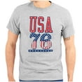 thumbnail image 1 of Patriotic USA 76 American Flag Men's Graphic T Shirt Tees Brisco Brands S, 1 of 6