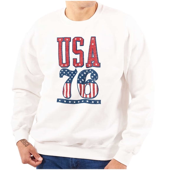 Patriotic USA 76 American Flag Unisex Plus Fleece Graphic Sweatshirt Brisco Brands 5X