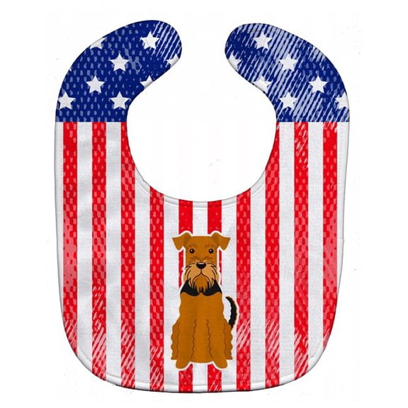 Patriotic USA Airedale Baby Bib