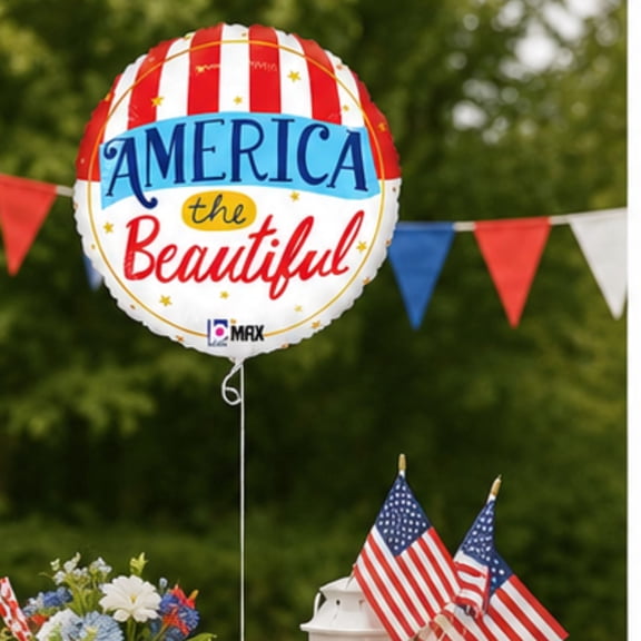 Loonballoon America the Beautiful Mylar Balloon, Multicolor, 5 Count