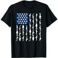 thumbnail image 1 of Patriotic USA American Flag Shark Stars Design T-Shirt, 1 of 5