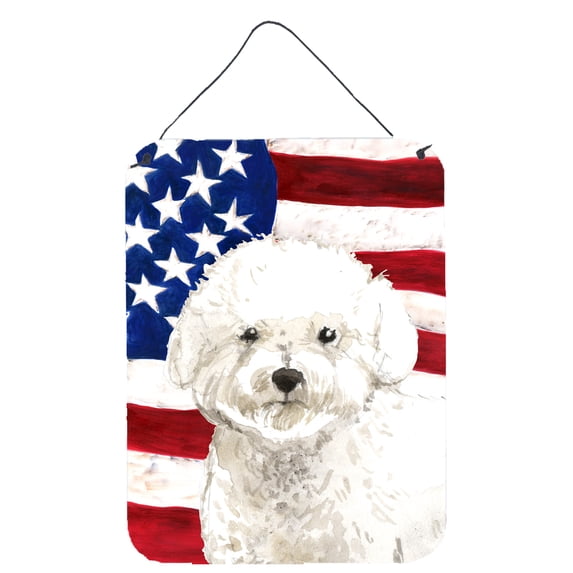 Patriotic USA Bichon Frise Wall or Door Hanging Prints