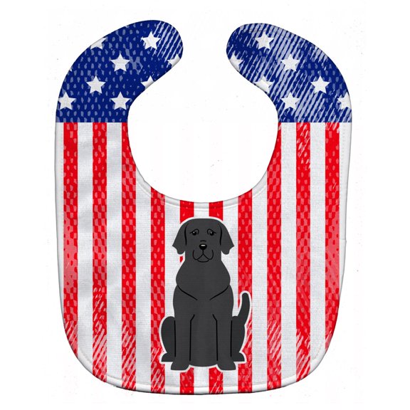Patriotic USA Black Labrador Baby Bib