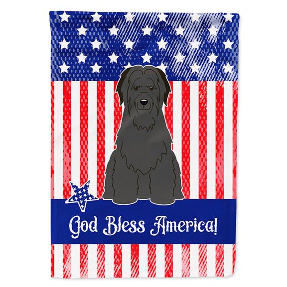 Patriotic USA Briard Black Garden Size Flag