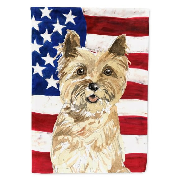 Patriotic USA Cairn Terrier House Flag