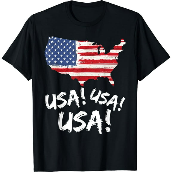 Patriotic USA Chant Designed Clothing For Men & Women T-Shirt Black X-Large