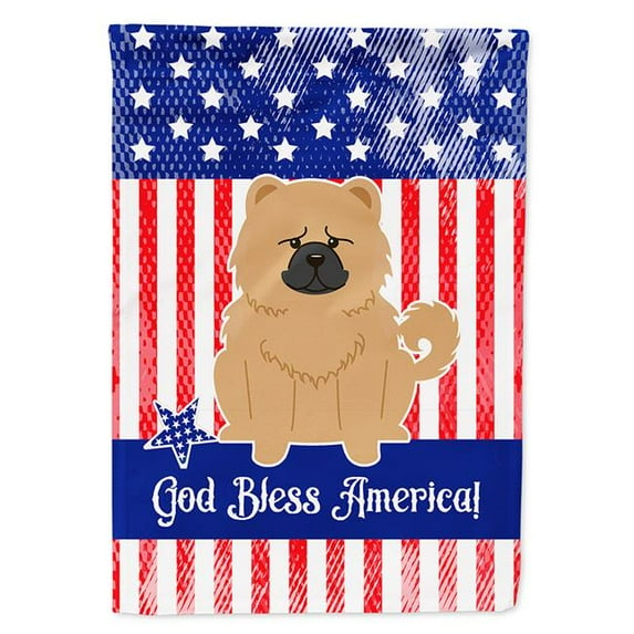 Patriotic USA Chow Chow Cream Garden Size Flag