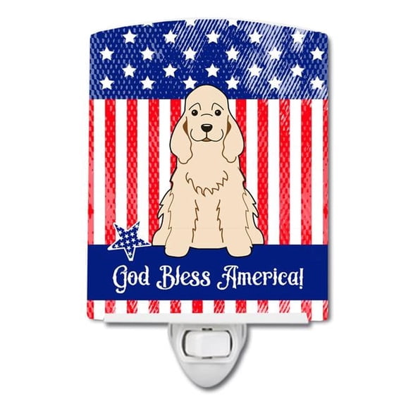 Patriotic USA Cocker Spaniel Ceramic Night Light