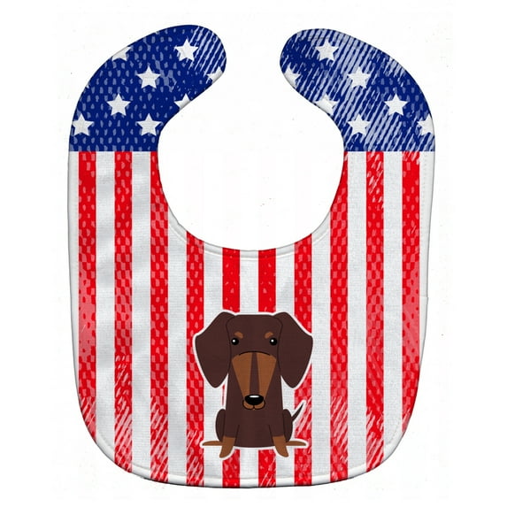 Patriotic USA Dachshund Chocolate Baby Bib