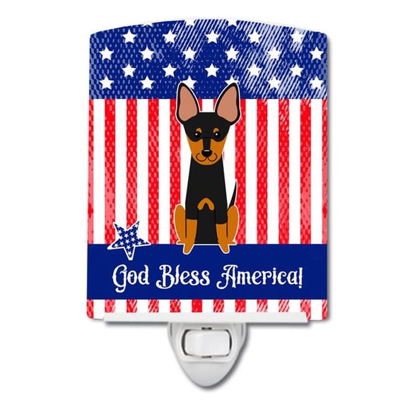 Patriotic USA English Toy Terrier Ceramic Night Light