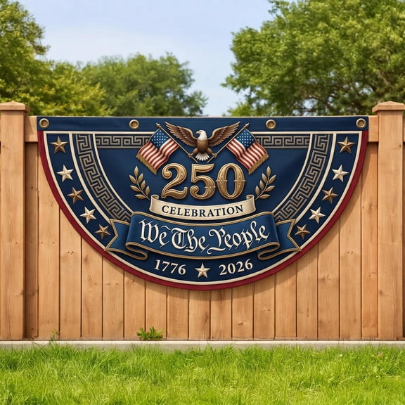 Patriotic USA Flag America 250, We The People Flag, 4th of July Independence Day Decor, 1776 2026 Semiquincentennial Decor 18x36in