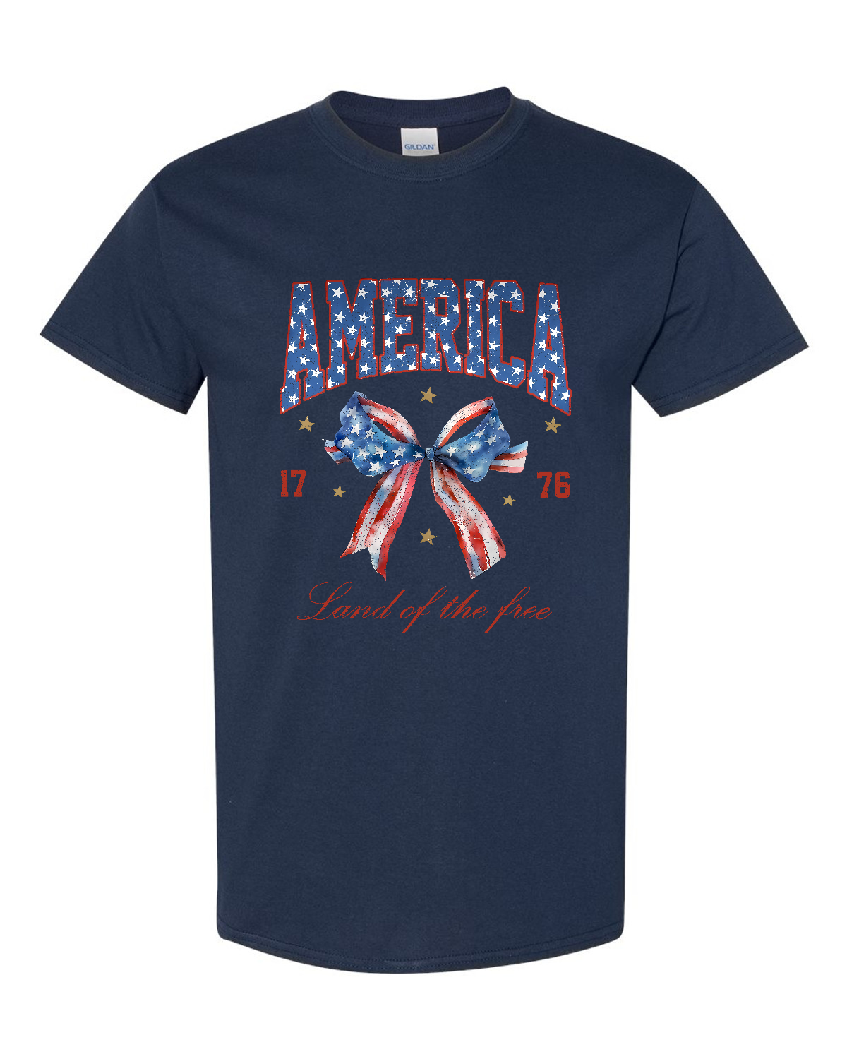 USA Flags And Bow Graphic Dyed Tee main image 0