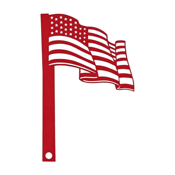 Patriotic USA Flag Metal Mailbox Flag Waterproof Waving Design Iron Art Decor For Yard 4th Of July Independence Day Red 1 Count