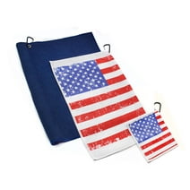 Patriotic USA Flag Premium Set of 3 Microfiber Golf Towel - Navy