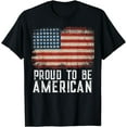 thumbnail image 1 of Patriotic USA Flag Proud To Be American Citizen Veteran T-Shirt, 1 of 3